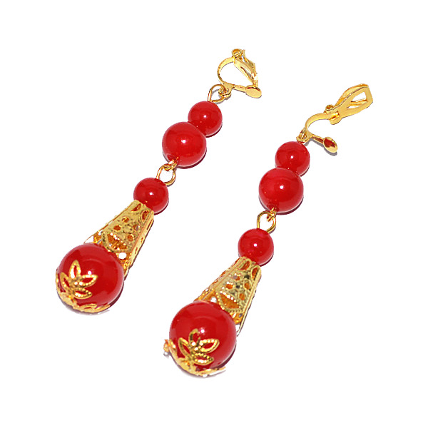 情人节专属，高清PNG透明红色新娘耳环素材，节日设计元素免费下载