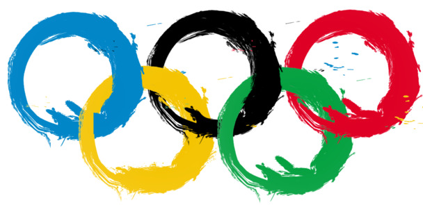 奥运五环彩墨版PNG透明图标，高清免扣PSD设计素材下载
