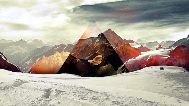 雪山阳光PNG透明背景，高清抽象梦幻图片素材下载