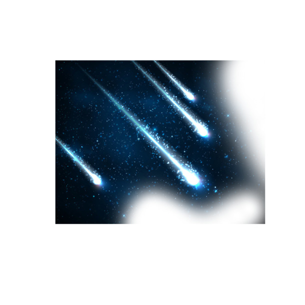 星空流星雨PNG透明图，高清漂浮元素，设计素材免费下载