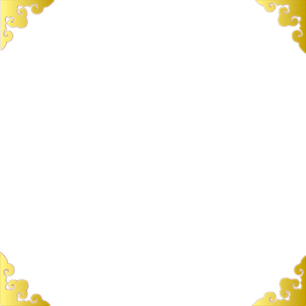 金色镂空二维码边框PNG，高清透明装饰元素，设计素材免费下载