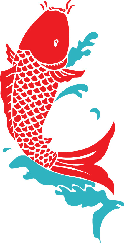跃动鲤鱼PNG素材，高清透明，AI格式动物装饰元素免费下载