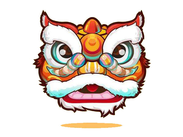 年味满满！剪纸舞狮高清PNG透明图，元旦春节元宵节日素材免费下载