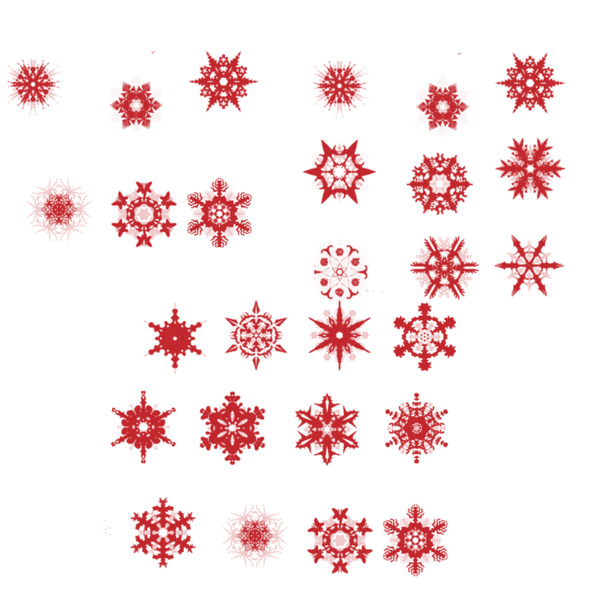 圣诞节红雪花PNG素材，高清透明免抠图，节日设计必备