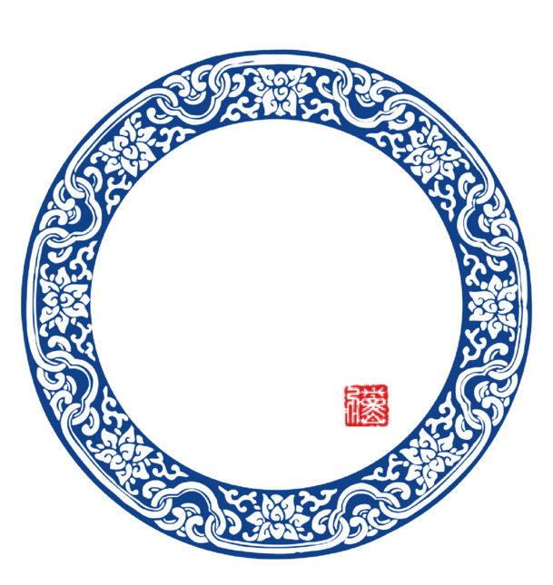 青花瓷盘子PNG透明免抠图，高清设计素材，一键下载