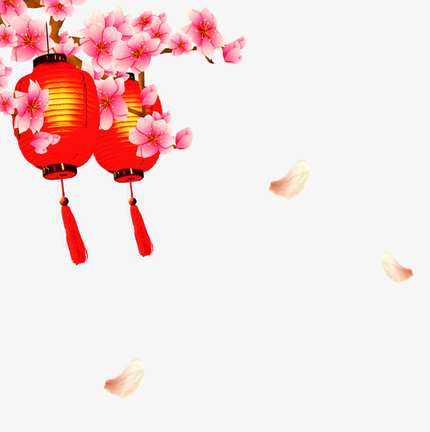 国庆灯笼花瓣PNG透明图，高清节日元素，设计素材免费下载