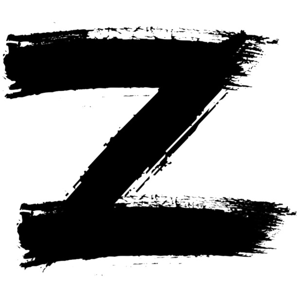 水墨字母笔刷Z PNG透明免抠素材，高清字体元素设计下载