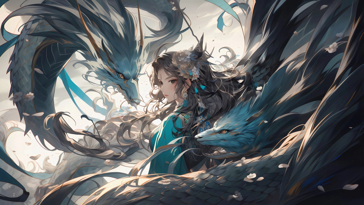 龙少女绝美动漫壁纸，4K高清大图，3840x2160超清下载