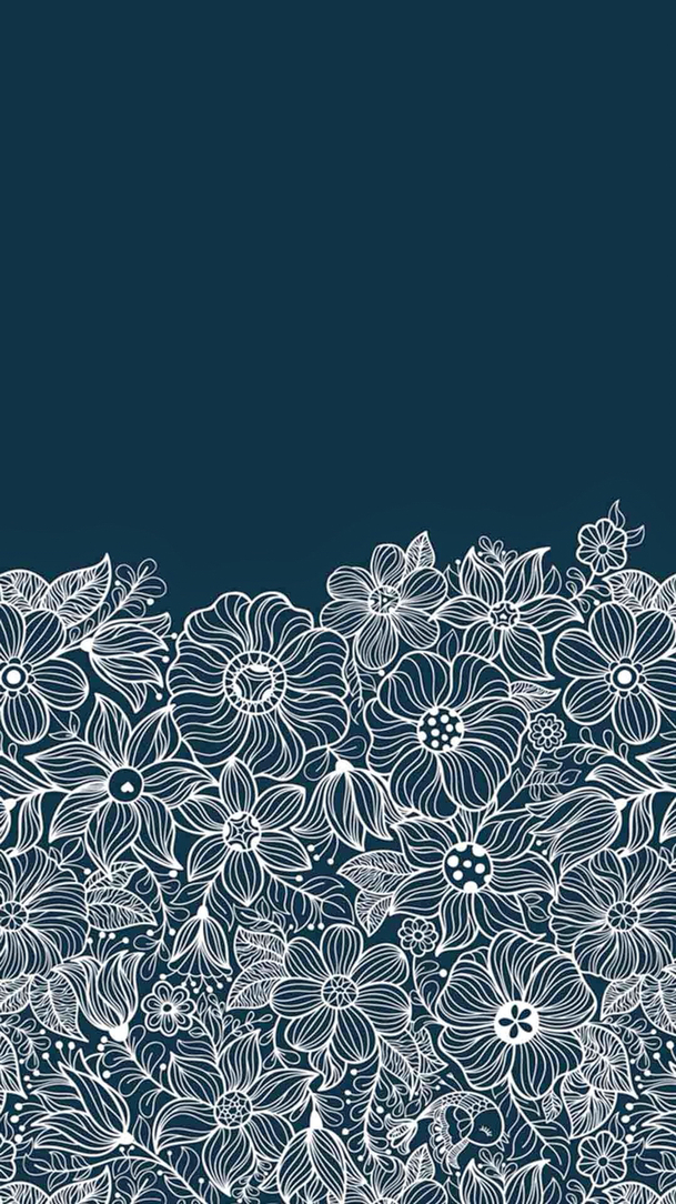 蓝白花纹壁纸PNG素材，高清透明H5背景设计图片，免费下载