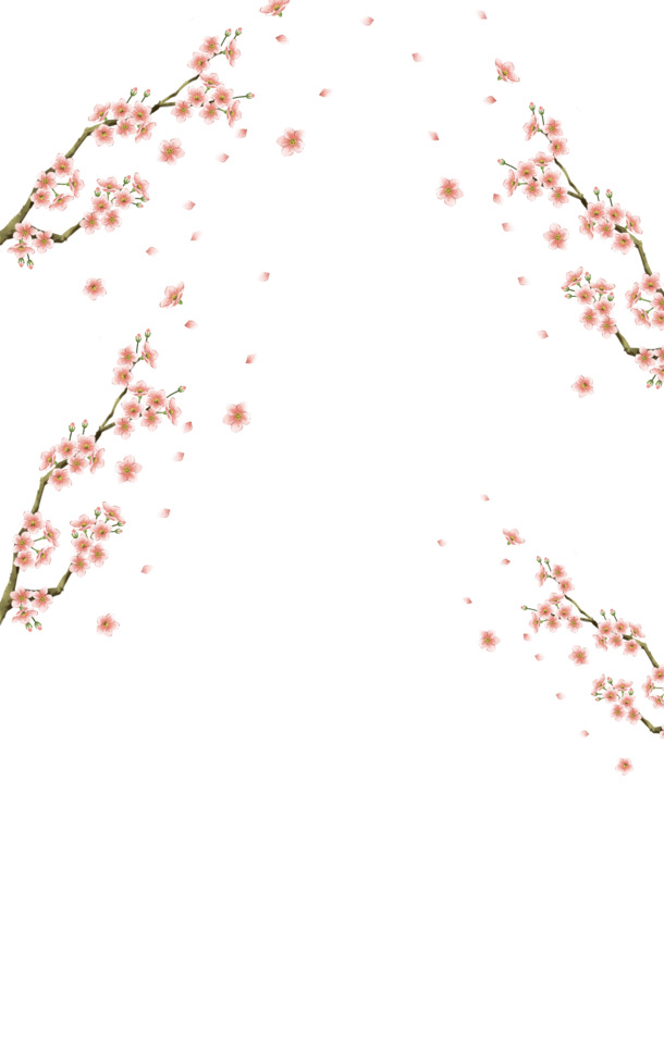 古风国潮桃花PNG透明图，精美装饰元素，设计素材下载