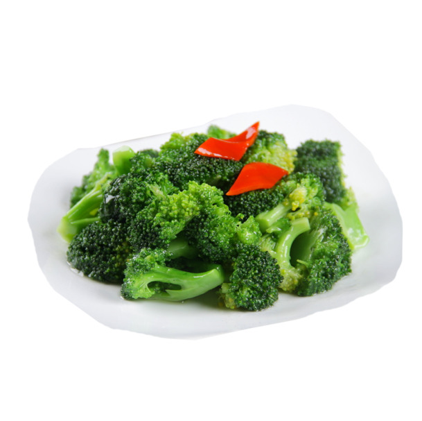 清炒西兰花实物特色PNG透明图，高清装饰元素，生活图片素材下载