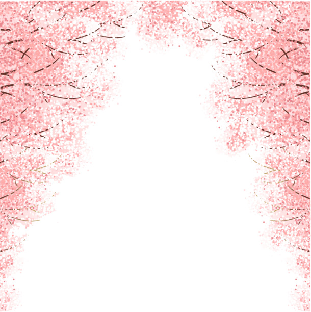 粉色樱花树海报背景，高清PNG透明装饰边框，免费下载设计素材