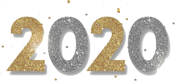 2020新年高清PNG透明图片，数字闪耀节日元素，元旦春节元宵设计素材