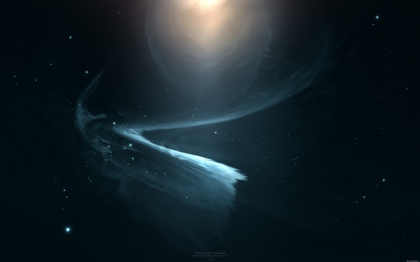 星空梦幻青色云彩，抽象海报背景PNG透明图片，高清下载设计素材