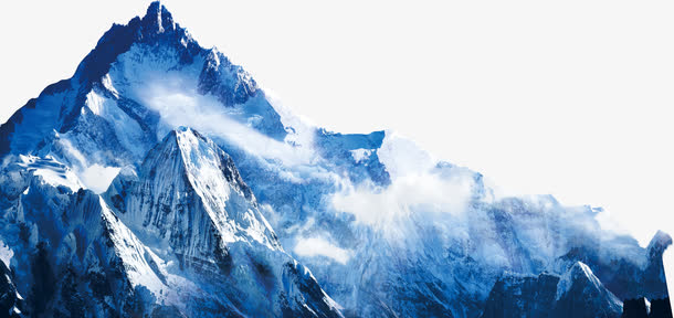 山峰雪山PNG透明图，免抠素材一键下载