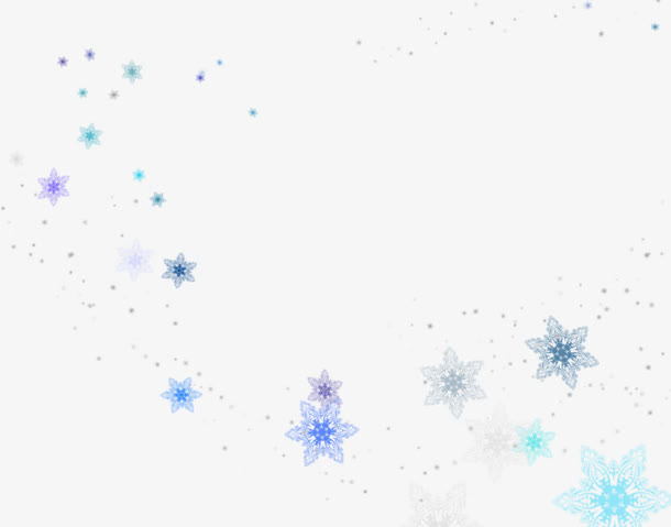 浪漫唯美雪花PNG透明图片，多彩漂浮元素，设计素材高清下载