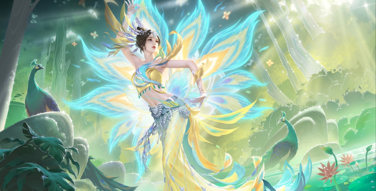 王者荣耀，甄姬雀舞绝美壁纸，4K高清无水印，超清画质4244x2160，免费下载