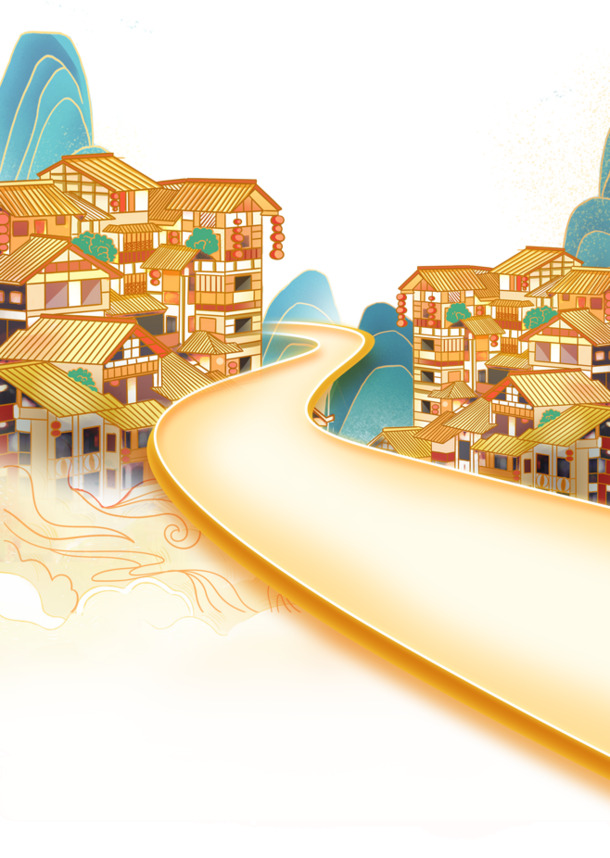 国潮手绘插画，中国风高清PNG素材，透明免扣元素，一键下载设计素材