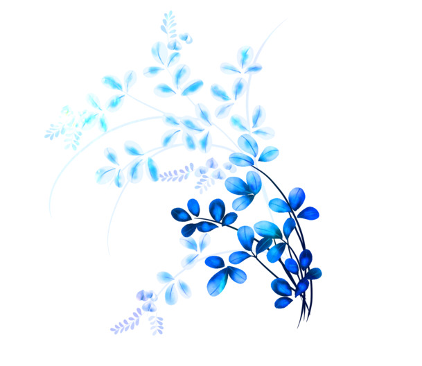 青花瓷花朵图案PNG透明素材，中国风装饰元素高清下载