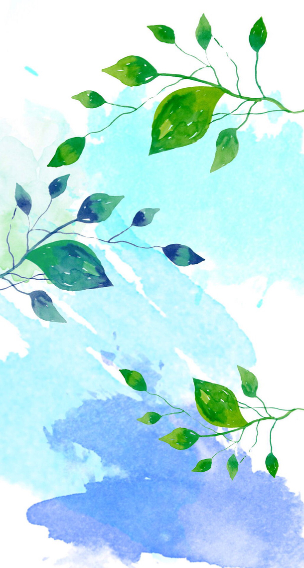 手绘绿色植物树叶PNG素材，高清透明背景，卡通手绘风格下载
