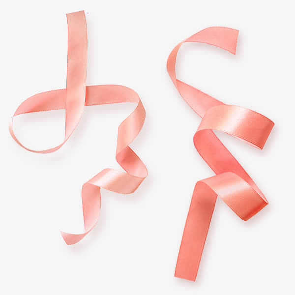 粉色丝带PNG透明图，高清漂浮元素，彩带设计素材下载