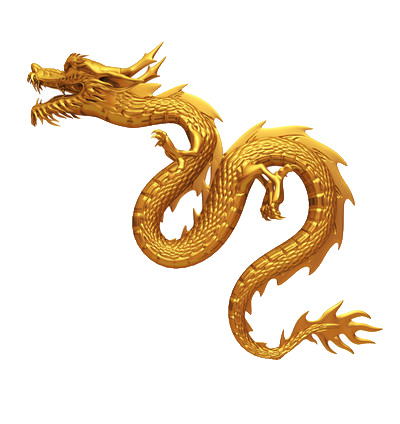 中国风金色龙PNG透明图片，高清装饰元素，设计素材下载