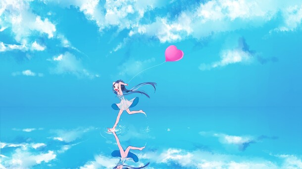 手绘卡通蓝色天空壁纸，高清PNG透明背景，创意卡通手绘图片素材下载