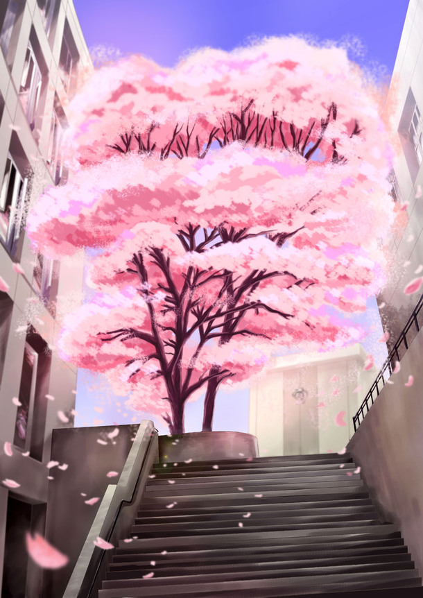 水彩粉色樱花插画，高清PNG透明背景，卡通手绘素材下载