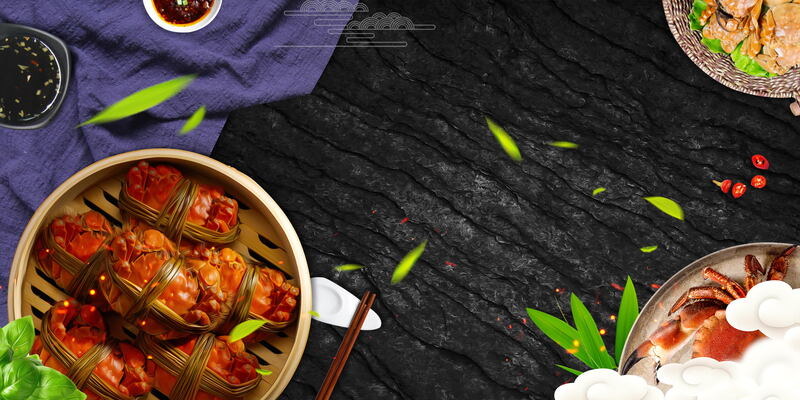 高清大闸蟹美食背景图，JPG/PSD格式设计素材，免费下载