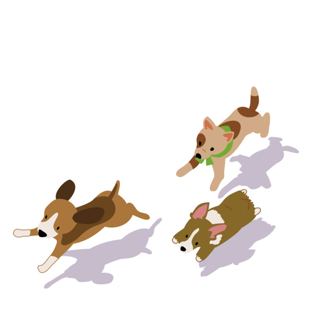 三只萌犬矢量图，高清PNG透明免抠素材，设计元素一键下载