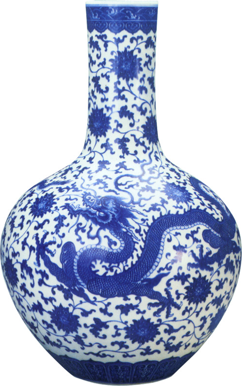 青花瓷花瓶免抠PNG素材，高清透明装饰元素，中国风图片设计必备