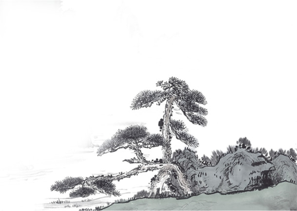 中国风松柏装饰PNG透明图片，高清元素，设计素材下载