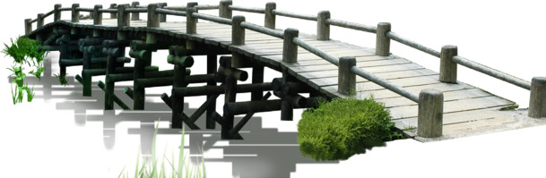 木桩小桥PNG透明背景，高清摄影素材，设计元素免费下载