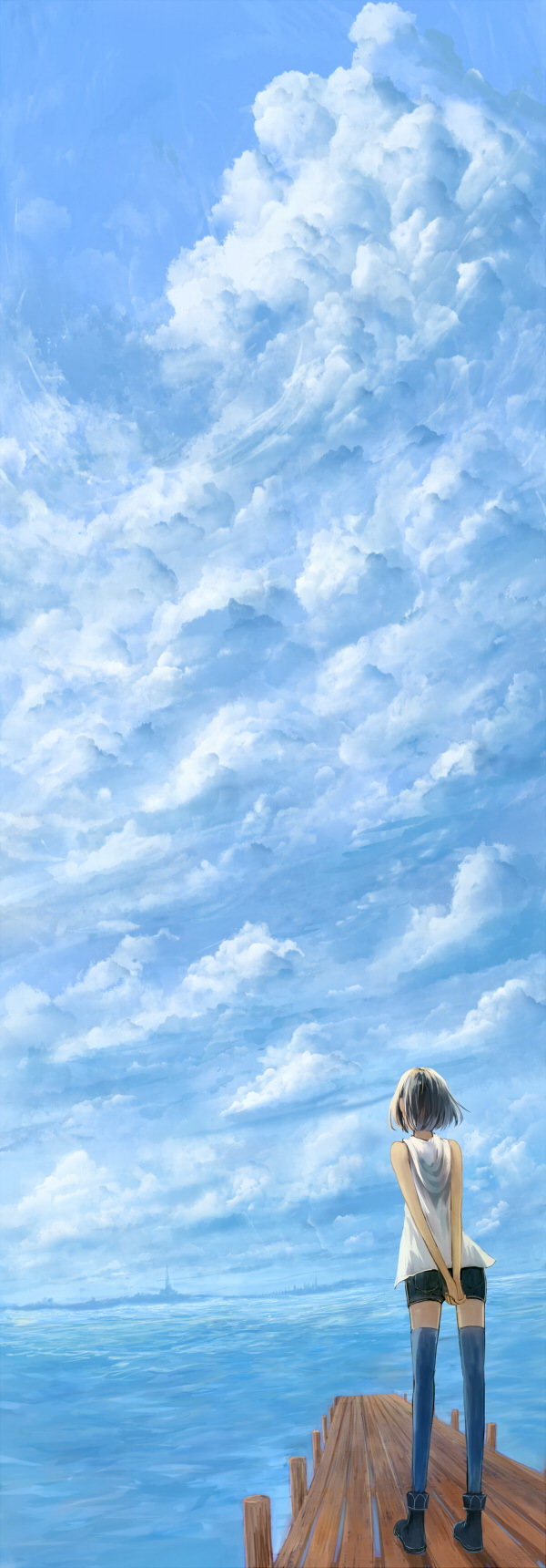 简约蓝色云彩PNG透明背景，高清H5设计素材免费下载