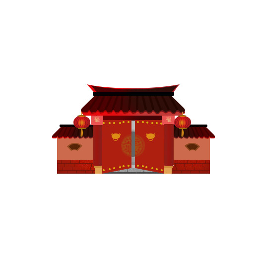 春节节日元素高清PNG透明图片，新年、过年、建筑等设计素材下载