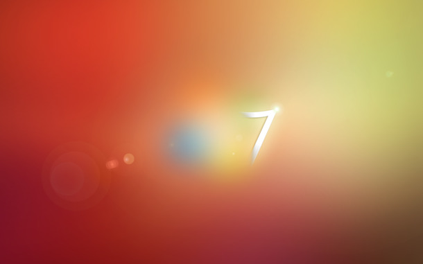 红黄渐变梦幻背景，抽象数字7 PNG透明图片，高清设计素材下载