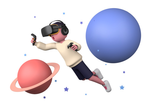 C4D渲染VR人物，高清PNG透明图 & 免扣元素，一键下载设计素材