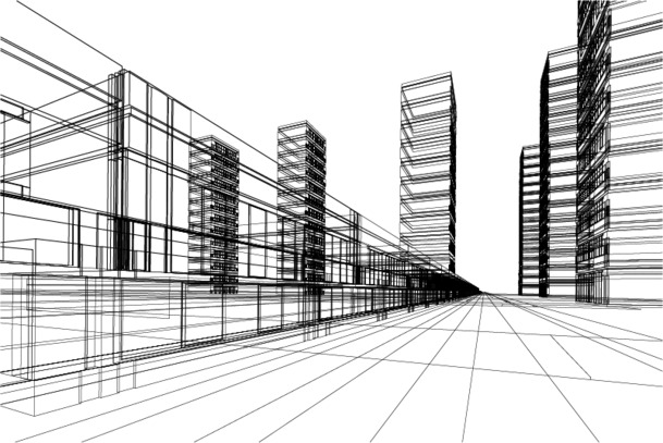 城市建筑线条图，高清PNG透明装饰素材，特效AI格式，一键下载