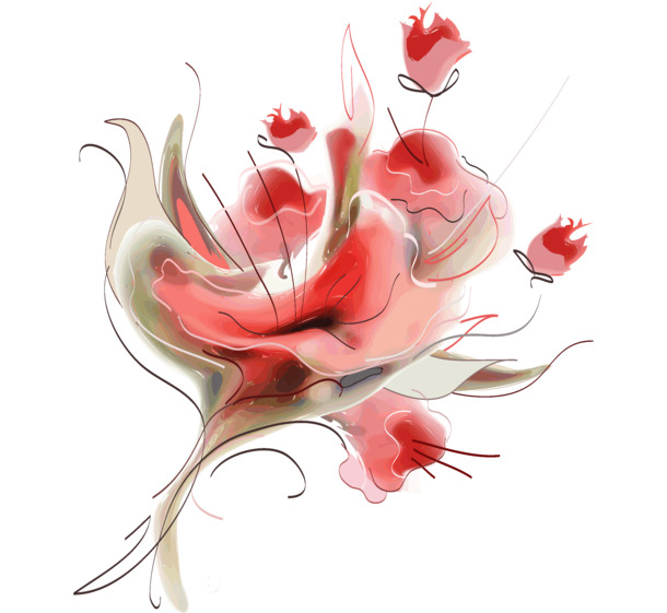 手绘手捧花PNG透明图，高清节日元素，情人节设计素材免费下载