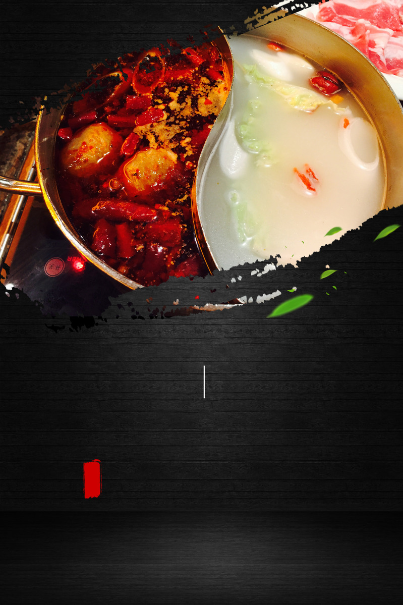 中华美食火锅背景素材，复古中国风高清JPG与PSD设计资源免费下载