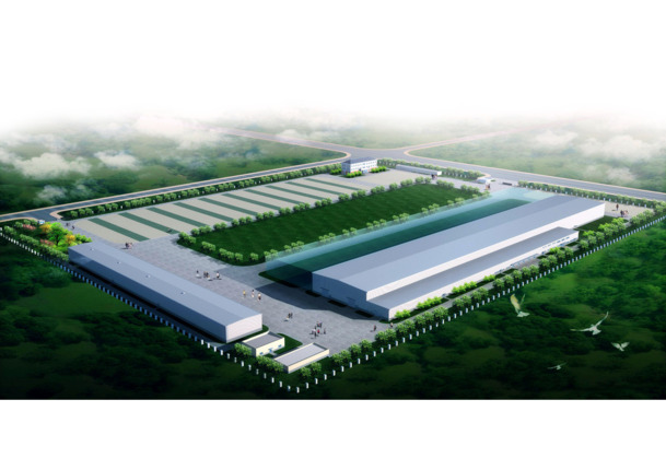 3D厂房建筑鸟瞰图，高清PNG透明背景，设计素材下载