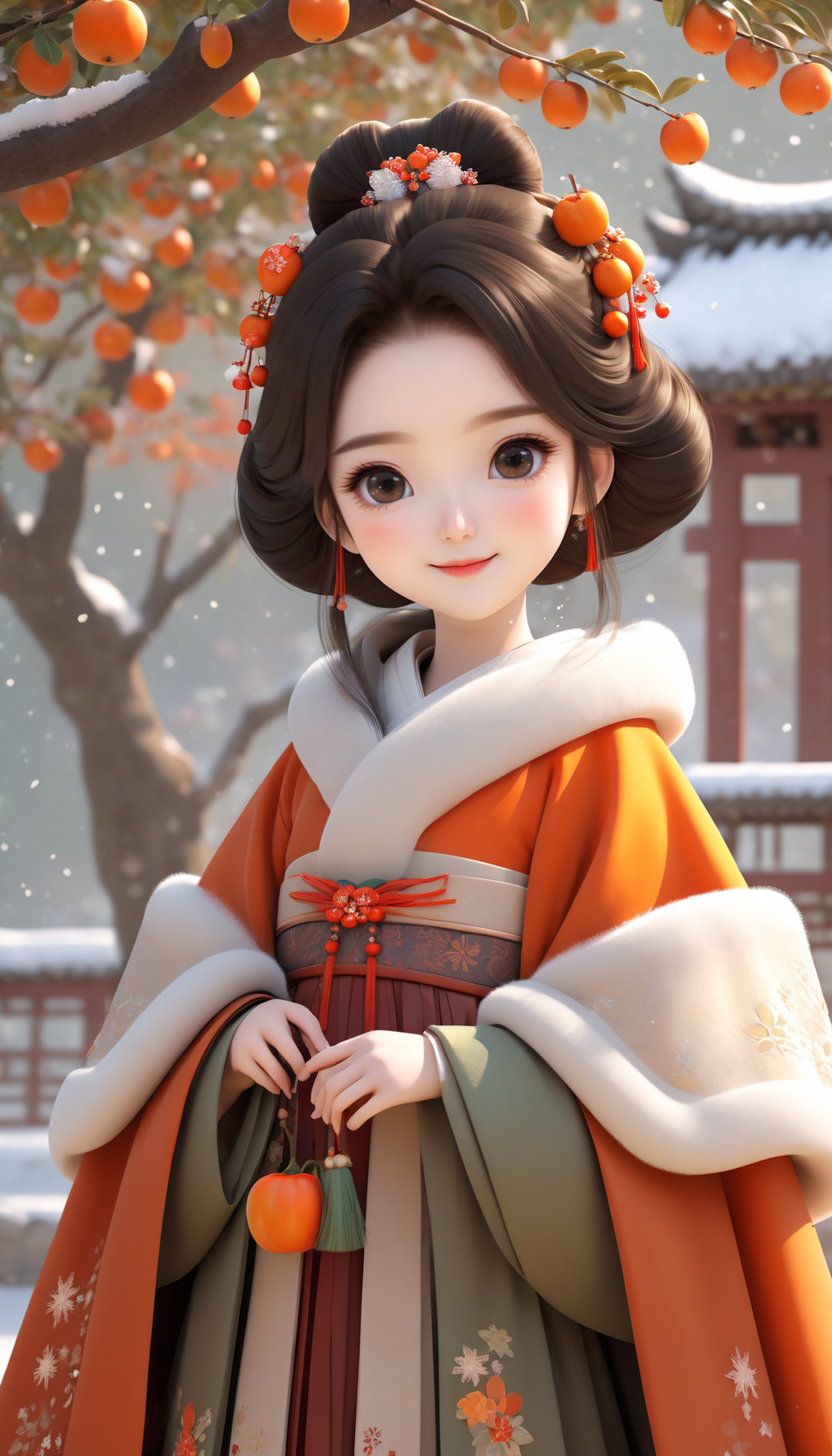 绝美古风少女工笔画壁纸，Q版写实风，3D/2.5D高清4K，超高清4096x7168免费下载