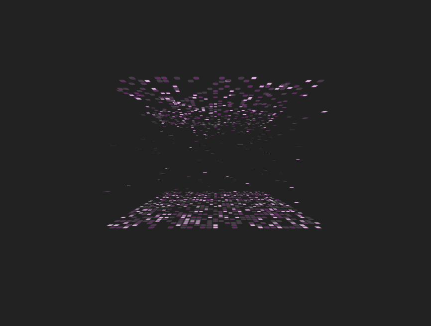 三维动画设计，紫色方块落下动画