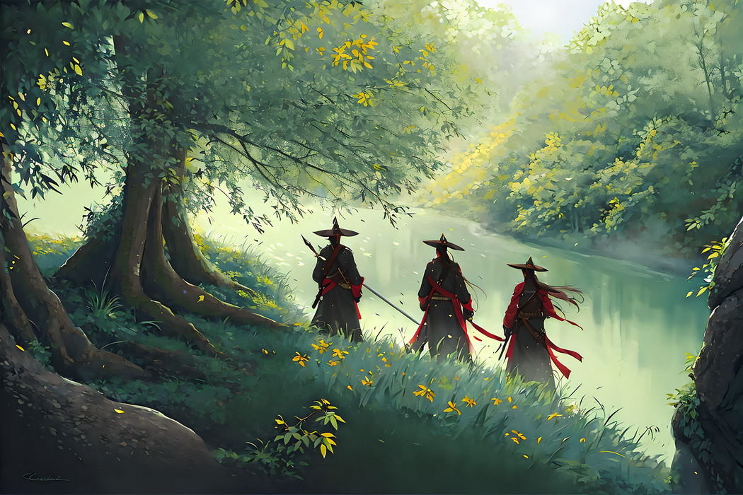 剑客之韵，绿色户外水墨风景，超清4K壁纸，唯美4000x2667高清下载