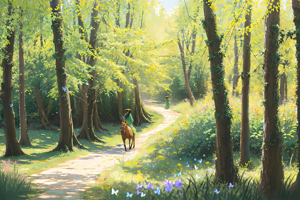 自然森林风光，鸟语花香，绿色主题，高清4K风景壁纸下载（4000x2667）