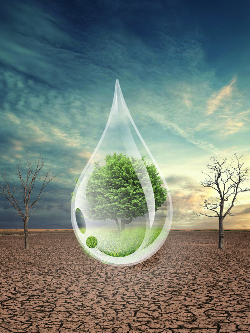 创意大地节水海报背景，高清JPG与PSD素材下载
