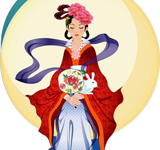 嫦娥玉兔插画，中秋节高清PNG月亮透明图片素材，设计必备元素，免费下载