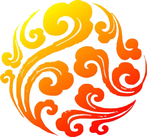 国潮云纹金红祥云PNG透明图，高清装饰元素，设计素材免费下载