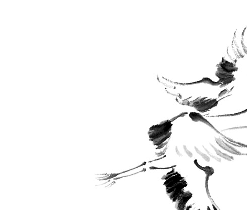 端午节专属，山水仙鹤高清PNG透明图片，创意设计素材下载