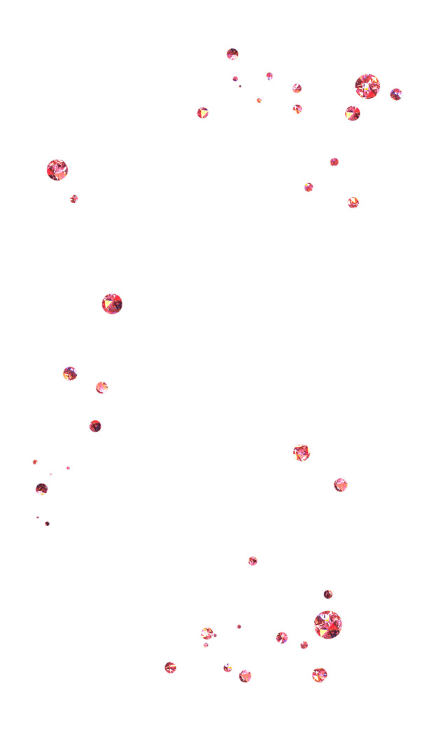高清漂浮红色水晶PNG透明图片，花瓣元素设计素材，免费下载